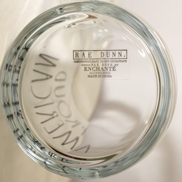 RAE DUNN Proud American Clear Glass Coffee Tea Mug Patriotic Americana USA - Picture 3 of 6